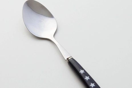 Cermaic White Black Star Spoon (Big)