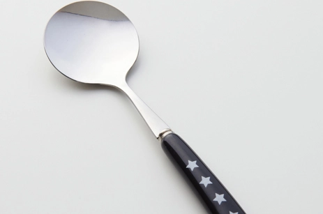 Cermaic White Black Star Spoon (Circle)