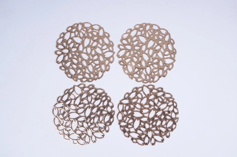 Flower-Shaped Coasters (Golden Pink) (4pcs)