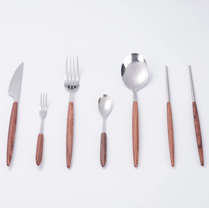 wood grain flatware